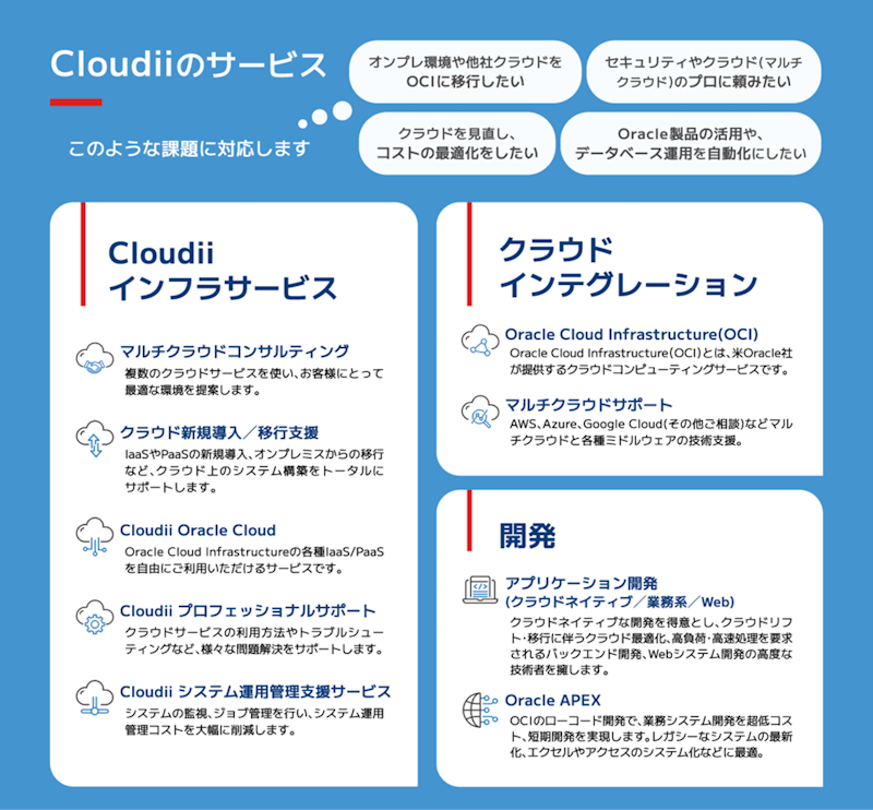 Cloudiiのサービス