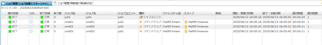 ジョブ実行結果(2)